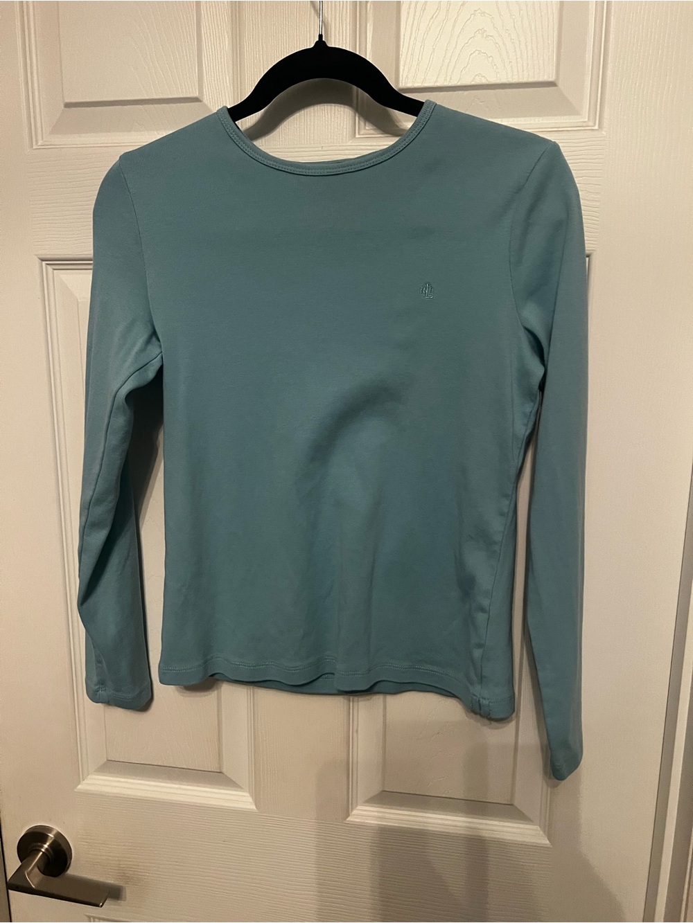 Ralph Lauren Women's Long-Sleeve Crew Top in Seafoam Blue